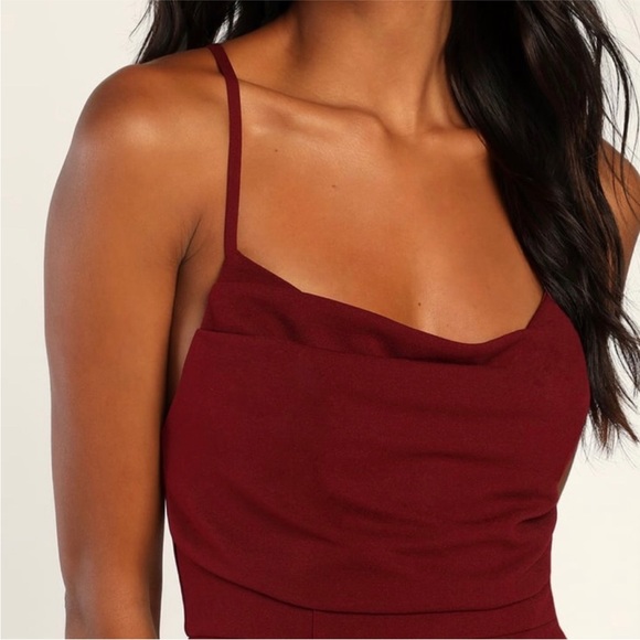 NWT Lulu’s Wine Red Dress size S - Picture 4 of 4